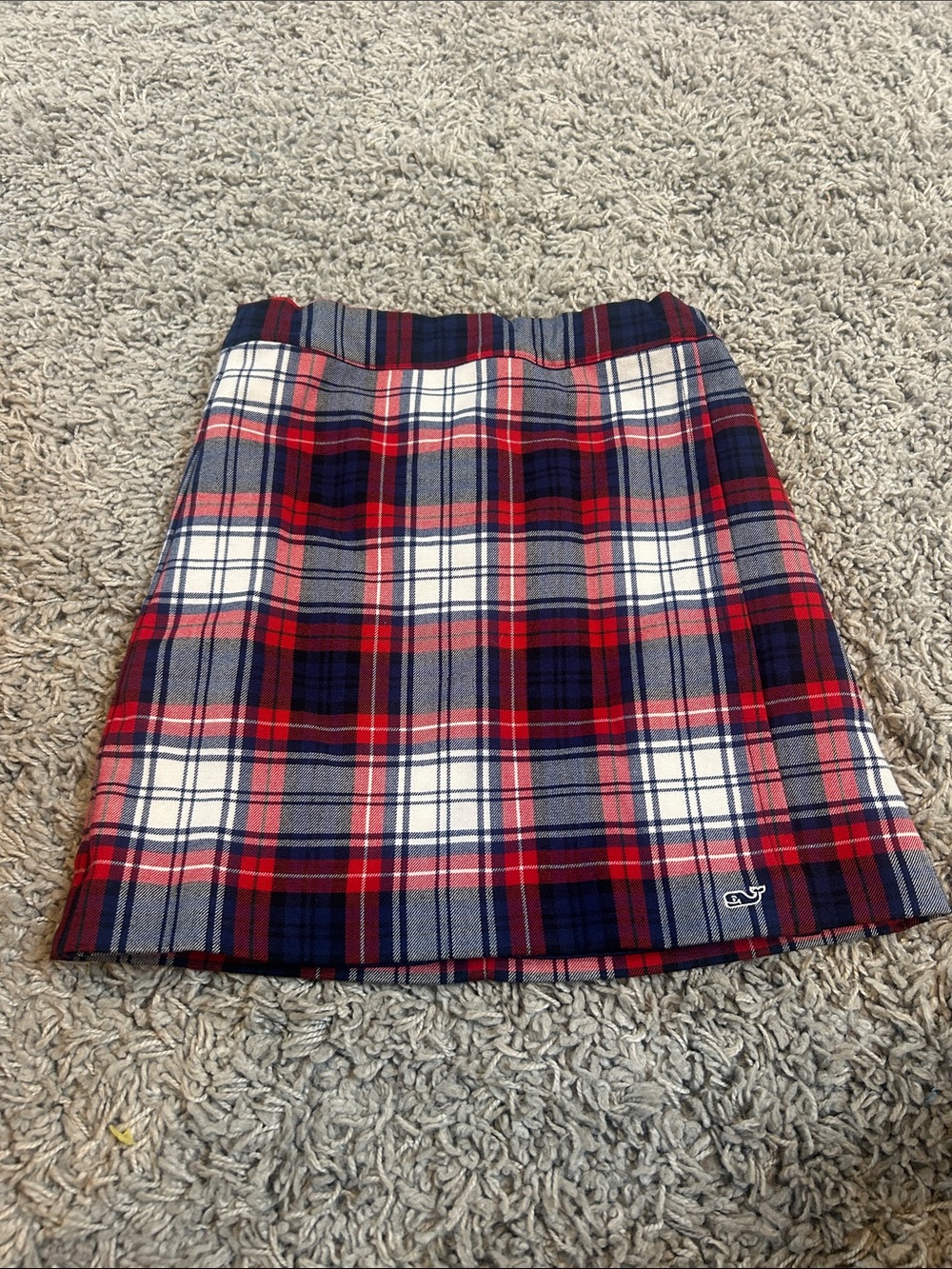 Girls Vineyard Vines Red, Navy & White Plaid Mini Skirt